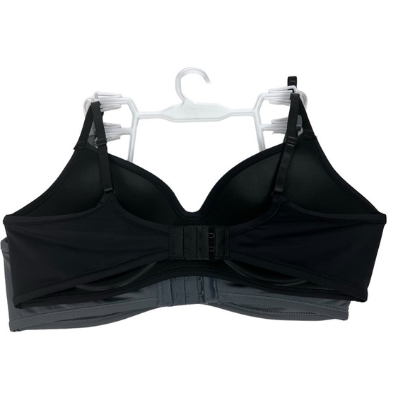 Rene ROFE Women’s Bras Sz 36C Lot/2 Gray & Black Wire-free Lightly Padded - Picture 4 of 9